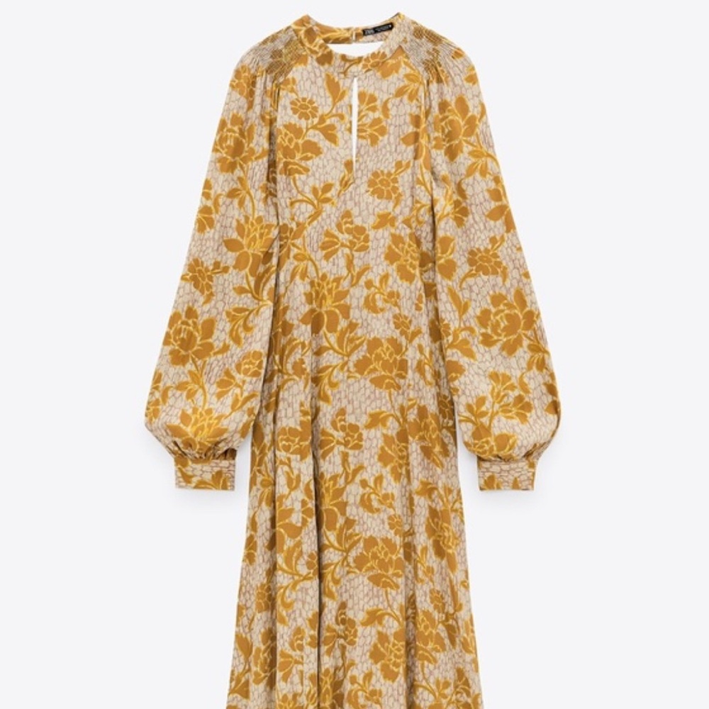 Zara Floral Gold Maxi Dress